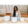 Meinl Sonic Energy CSBSETAFD White-Frosted Crystal Singing Bowls Set 3 pcs - A4/F4/D4/432 Hz