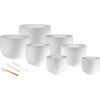 Meinl Sonic Energy CSBSETCHA White-Frosted Crystal Singing Bowls Set 7 pcs - B4/A4/G4/F4/E4/D4/C4/432 Hz