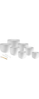 Meinl Sonic Energy CSBSETCHA White-Frosted Crystal Singing Bowls Set 7 pcs - B4/A4/G4/F4/E4/D4/C4/432 Hz