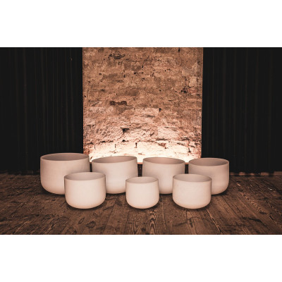 Meinl Sonic Energy CSBSETCHA White-Frosted Crystal Singing Bowls Set 7 pcs - B4/A4/G4/F4/E4/D4/C4/432 Hz