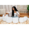 Meinl Sonic Energy CSBSETCHA White-Frosted Crystal Singing Bowls Set 7 pcs - B4/A4/G4/F4/E4/D4/C4/432 Hz