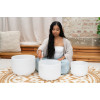 Meinl Sonic Energy CSBSETGEC White-Frosted Crystal Singing Bowls Set 3 pcs - G4/E4/C4/432 Hz