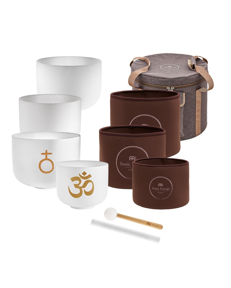 Meinl Sonic Energy CSBSETOM4 4-piece Om Crystal Singing Bowl Set