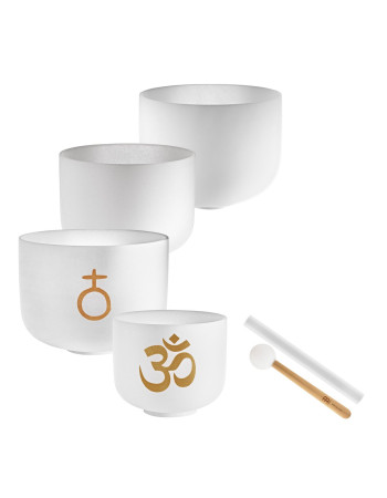 Meinl Sonic Energy CSBSETOM4 4-piece Om Crystal Singing Bowl Set