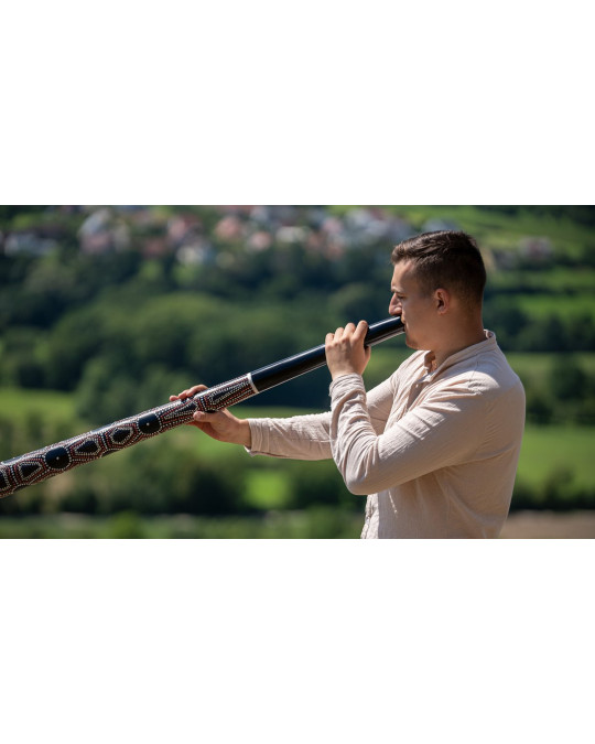 Meinl Sonic Energy DDPROFPE Sliced Pro Didgeridoo - E Tuning - Dot Painted