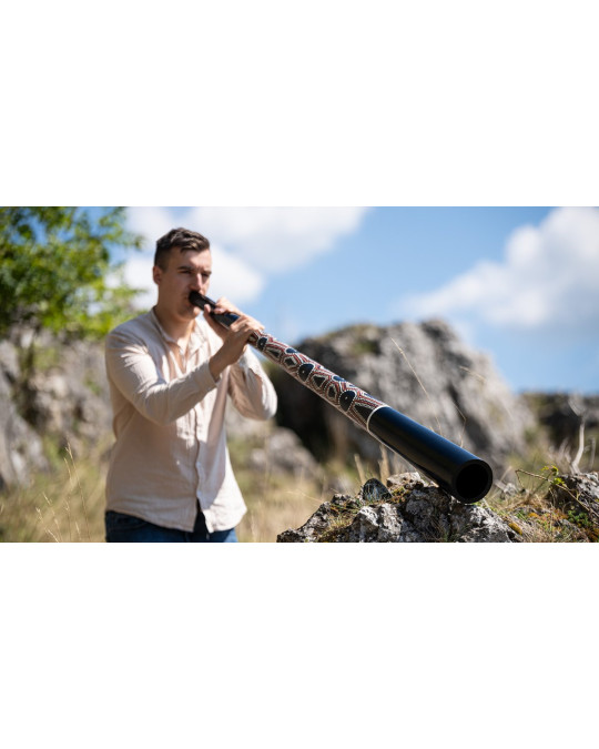 Meinl Sonic Energy DDPROFPE Sliced Pro Didgeridoo - E Tuning - Dot Painted