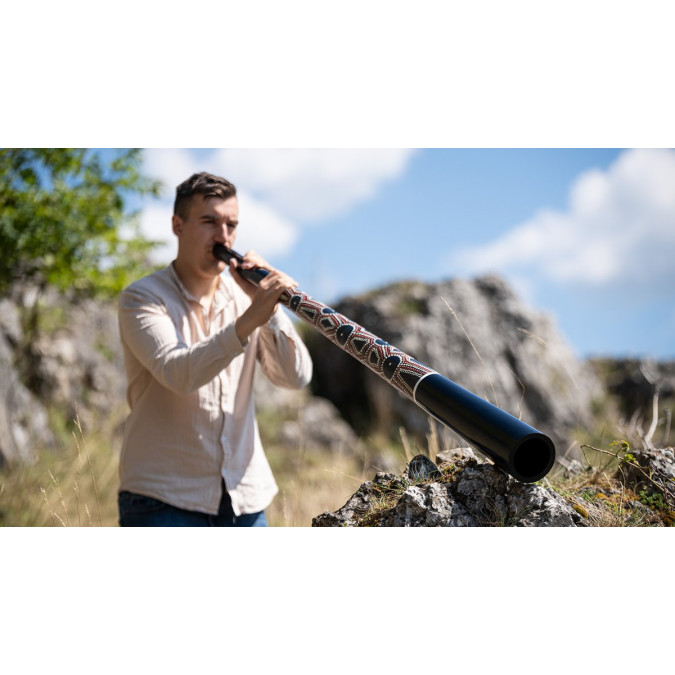 Meinl Sonic Energy DDPROFPE Sliced Pro Didgeridoo - E Tuning - Dot Painted