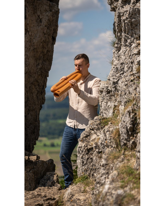 Meinl Sonic Energy DDPROFZD Z-shaped Pro Didgeridoo - D Tuning - Natural