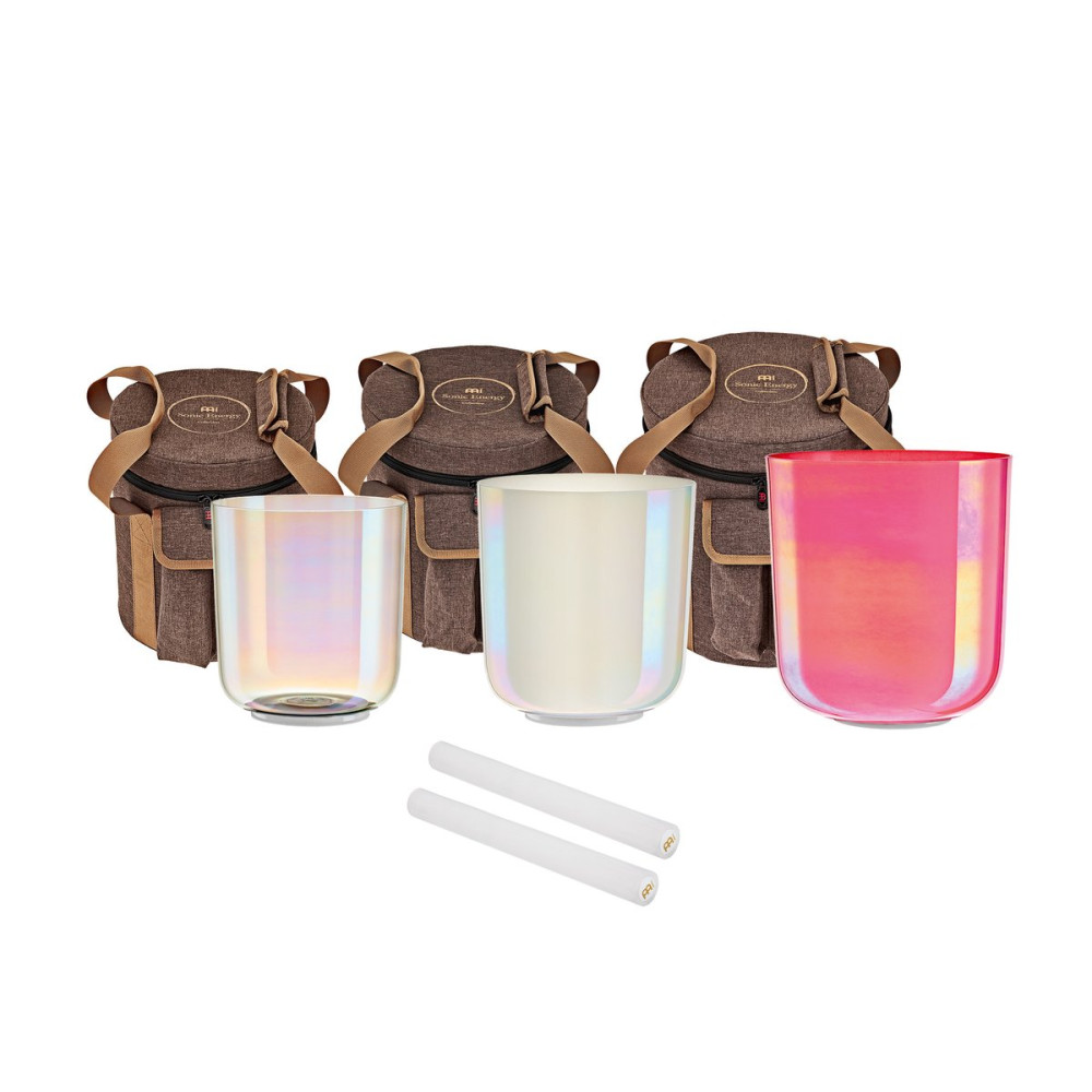 Meinl Sonic Energy ECSBSETEBG MEINL  Sonic Energy Essence Crystal Singing Bowl Set E4/B3/G3/440 Hz - 3 pcs