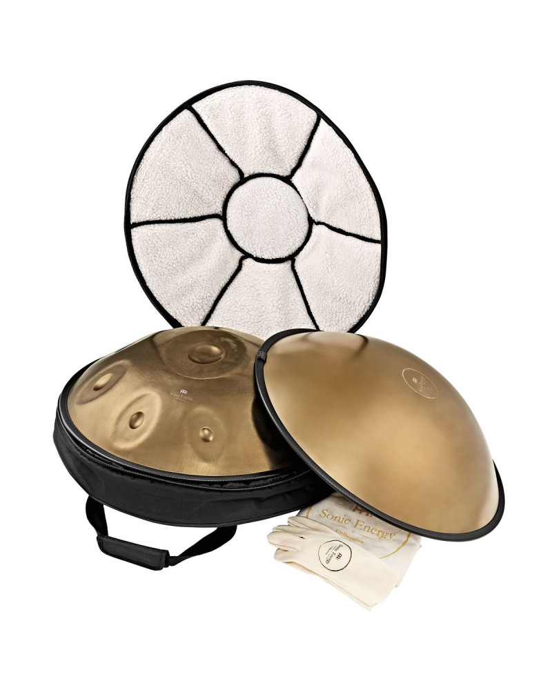 Meinl Sonic Energy HPSTL101 Sensory Handpan Stainless Steel D Amara 10 Notes 440 Hz - Vintage Gold