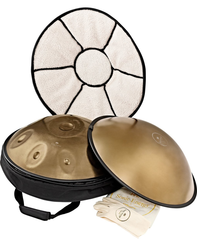 Meinl Sonic Energy HPSTL91 Sensory Handpan Stainless Steel D Amara 9 Notes 440 Hz - Vintage Gold
