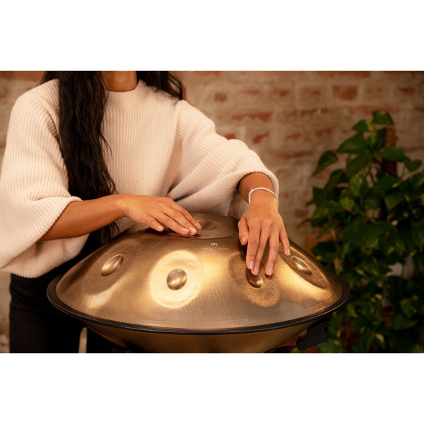 Meinl Sonic Energy HPSTL91 Sensory Handpan Stainless Steel D Amara 9 Notes 440 Hz - Vintage Gold