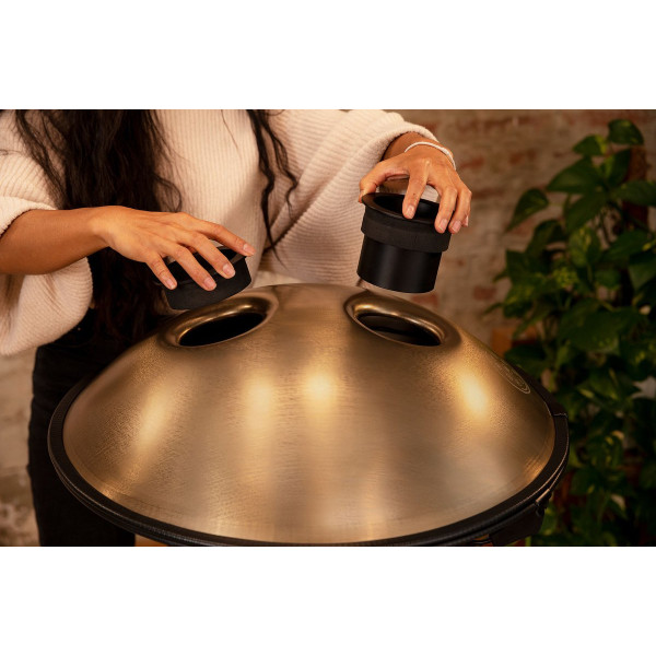 Meinl Sonic Energy HPSTL91 Sensory Handpan Stainless Steel D Amara 9 Notes 440 Hz - Vintage Gold