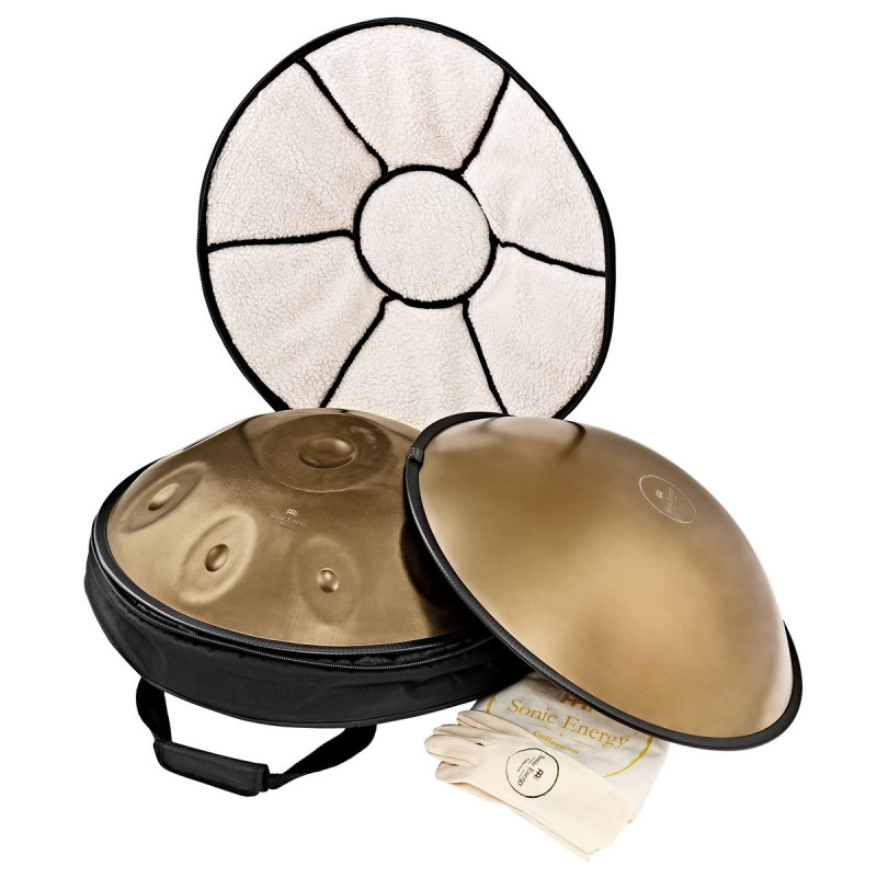 Meinl Sonic Energy HPSTL92 Sensory Handpan Stainless Steel C# Minor 9 Notes 432 Hz - Vintage Gold