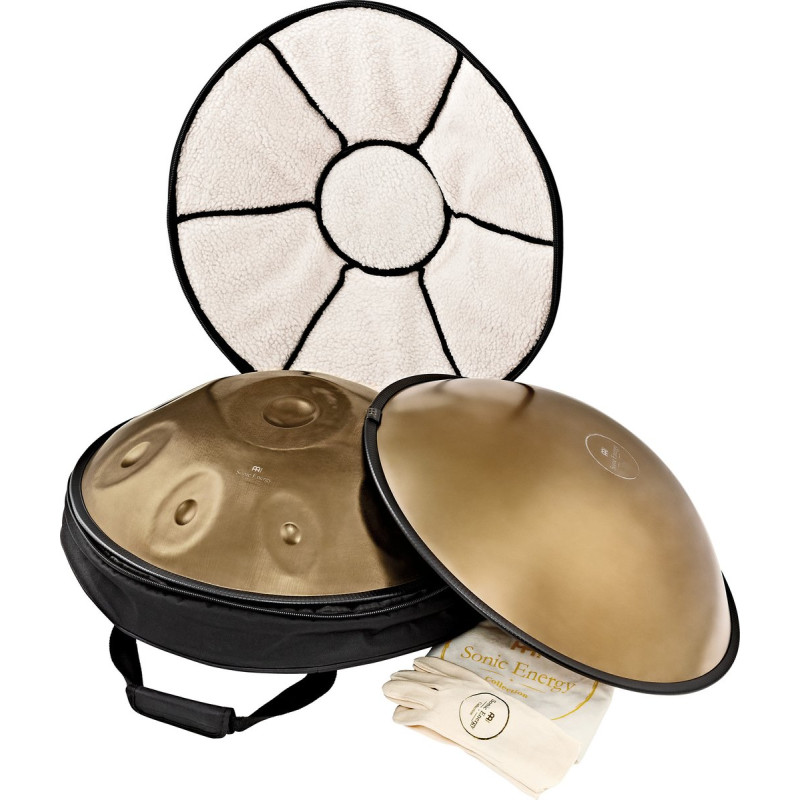 Meinl Sonic Energy HPSTL92 Sensory Handpan Stainless Steel C# Minor 9 Notes 432 Hz - Vintage Gold