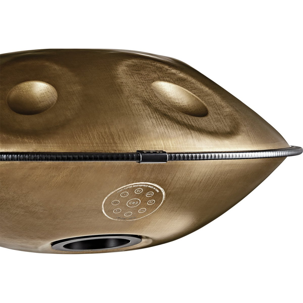 Meinl Sonic Energy HPSTL92 Sensory Handpan Stainless Steel C# Minor 9 Notes 432 Hz - Vintage Gold