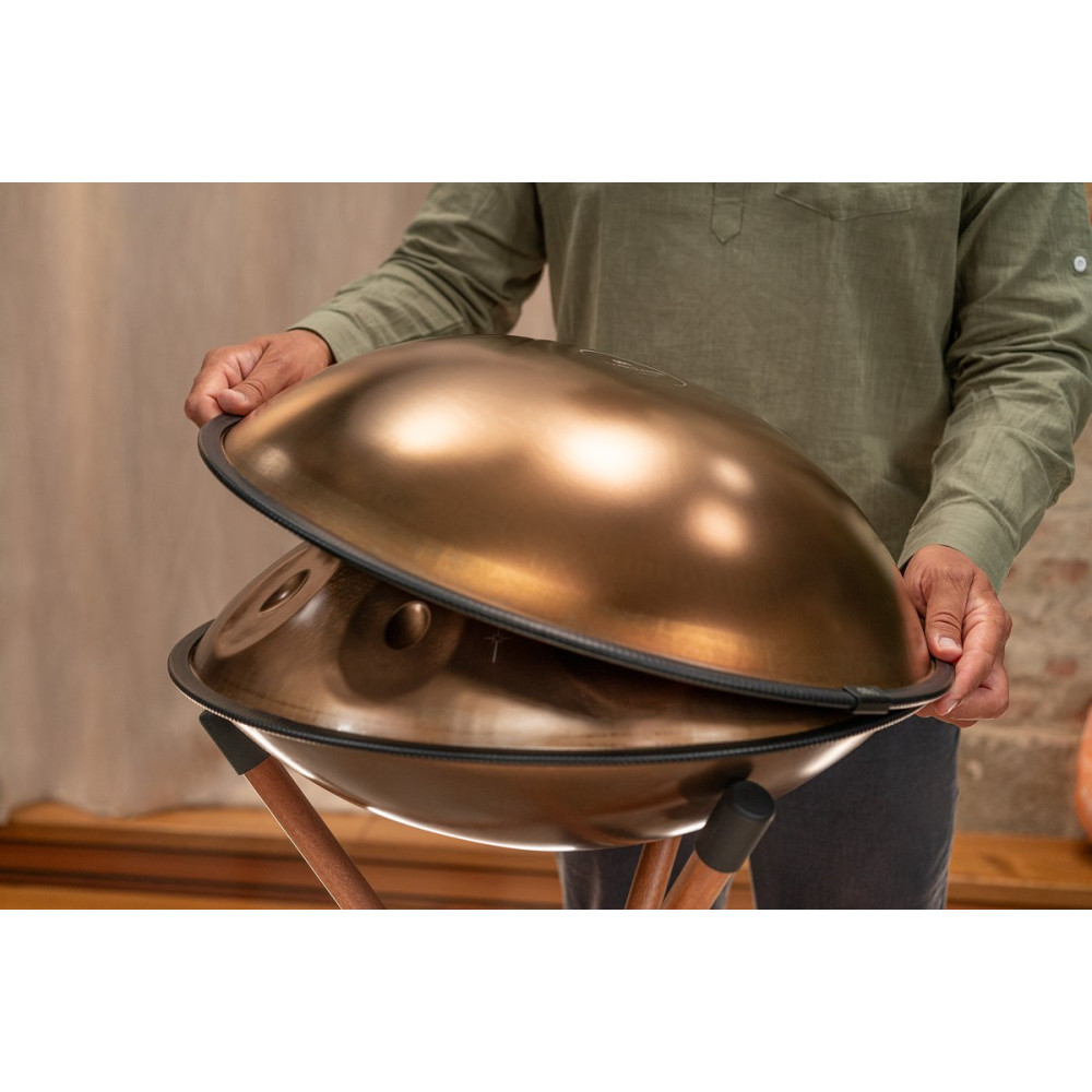 Meinl Sonic Energy HPSTL93CU Sensory Handpan, Stainless Steel, Bb2 Amara, 9 Notes, 432 Hz, Vintage copper, Engraved desi