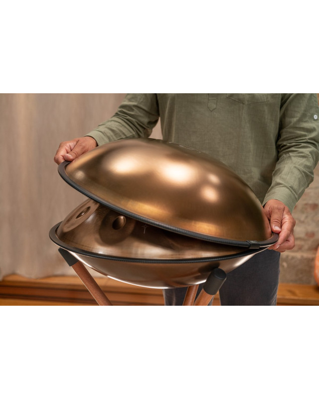 Meinl Sonic Energy HPSTL93CU Sensory Handpan, Stainless Steel, Bb2 Amara, 9 Notes, 432 Hz, Vintage copper, Engraved desi