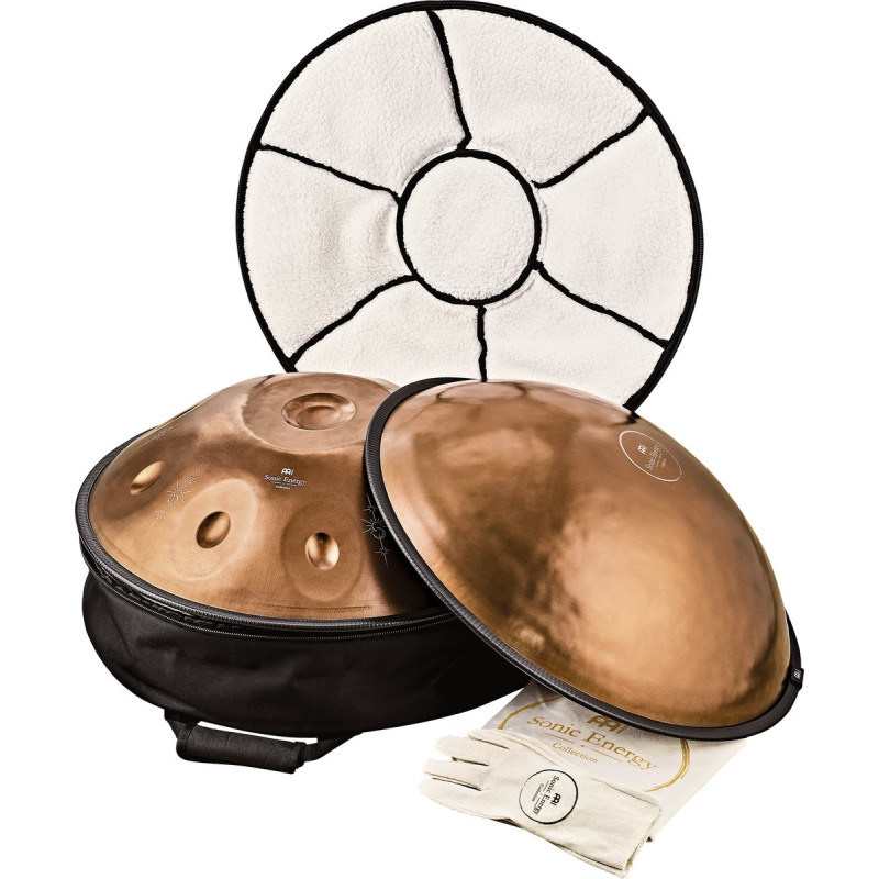 Meinl Sonic Energy HPSTL93CU Sensory Handpan, Stainless Steel, Bb2 Amara, 9 Notes, 432 Hz, Vintage copper, Engraved desi