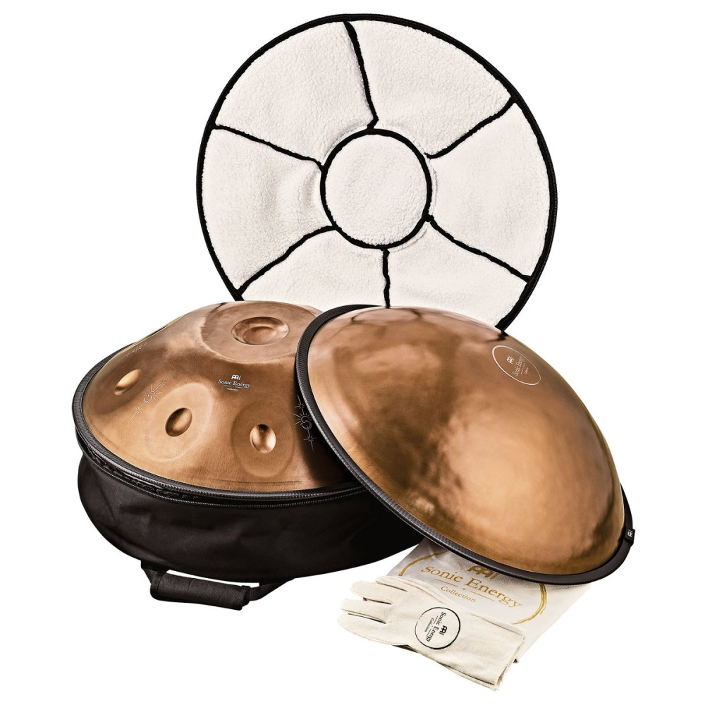 Meinl Sonic Energy HPSTL93CU Sensory Handpan, Stainless Steel, Bb2 Amara, 9 Notes, 432 Hz, Vintage copper, Engraved desi