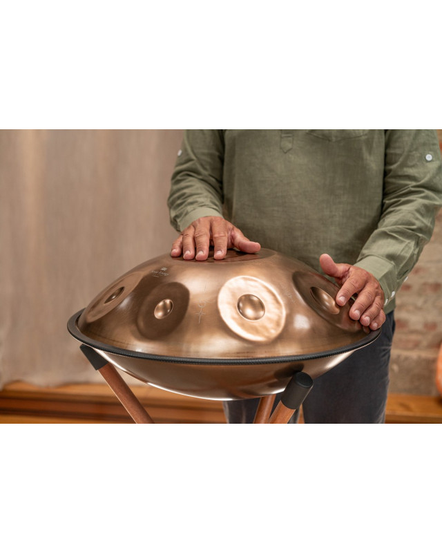 Meinl Sonic Energy HPSTL93CU Sensory Handpan, Stainless Steel, Bb2 Amara, 9 Notes, 432 Hz, Vintage copper, Engraved desi