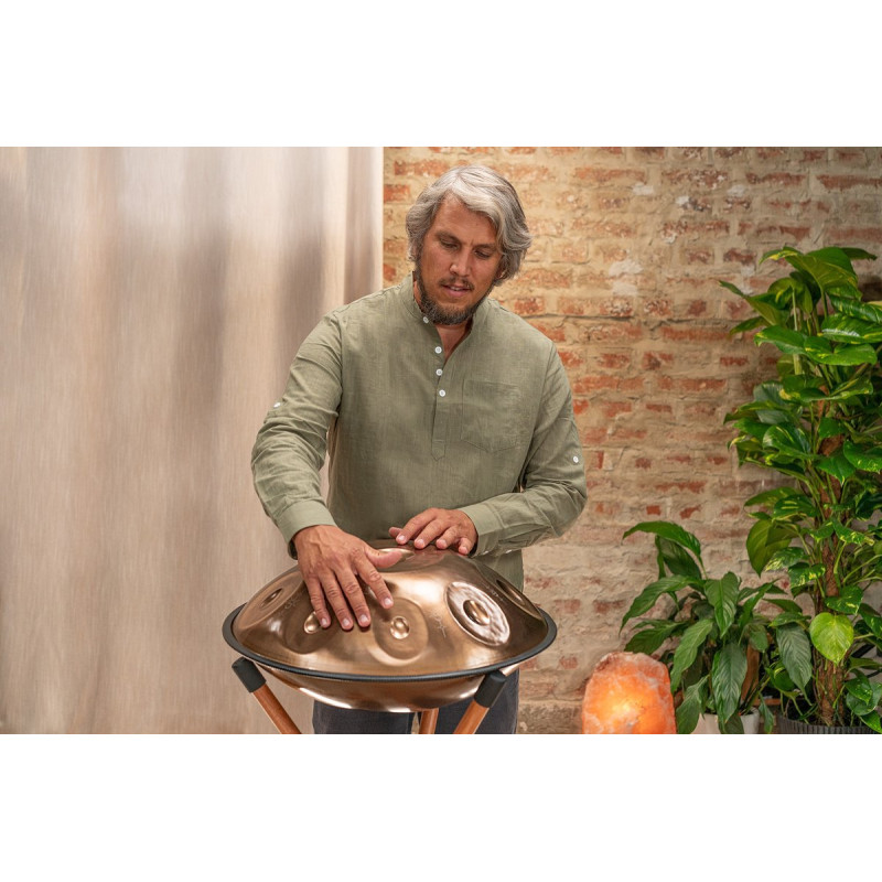 Meinl Sonic Energy HPSTL93CU Sensory Handpan, Stainless Steel, Bb2 Amara, 9 Notes, 432 Hz, Vintage copper, Engraved desi