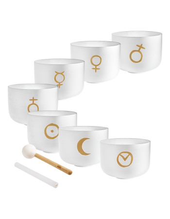 Meinl Sonic Energy PCSBSETCHA Planetary Tuned Crystal Singing Bowl Chakra Set - 7 pcs