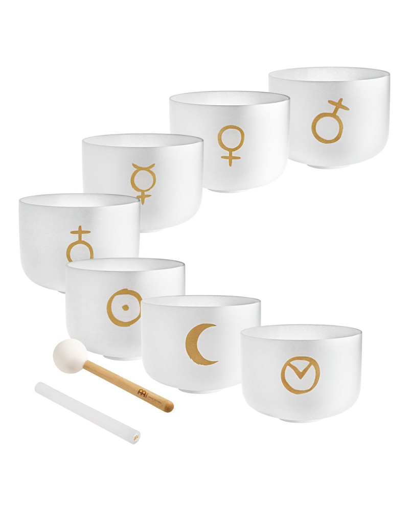 Meinl Sonic Energy PCSBSETCHA Planetary Tuned Crystal Singing Bowl Chakra Set - 7 pcs