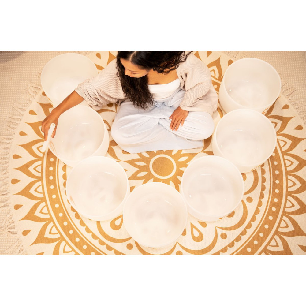 Meinl Sonic Energy PCSBSETCHA Planetary Tuned Crystal Singing Bowl Chakra Set - 7 pcs
