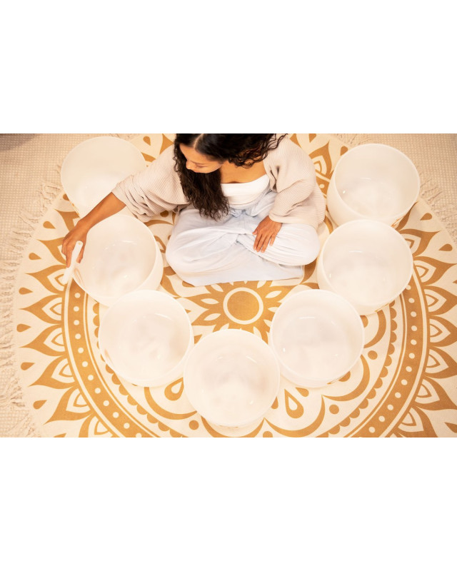 Meinl Sonic Energy PCSBSETCHA Planetary Tuned Crystal Singing Bowl Chakra Set - 7 pcs