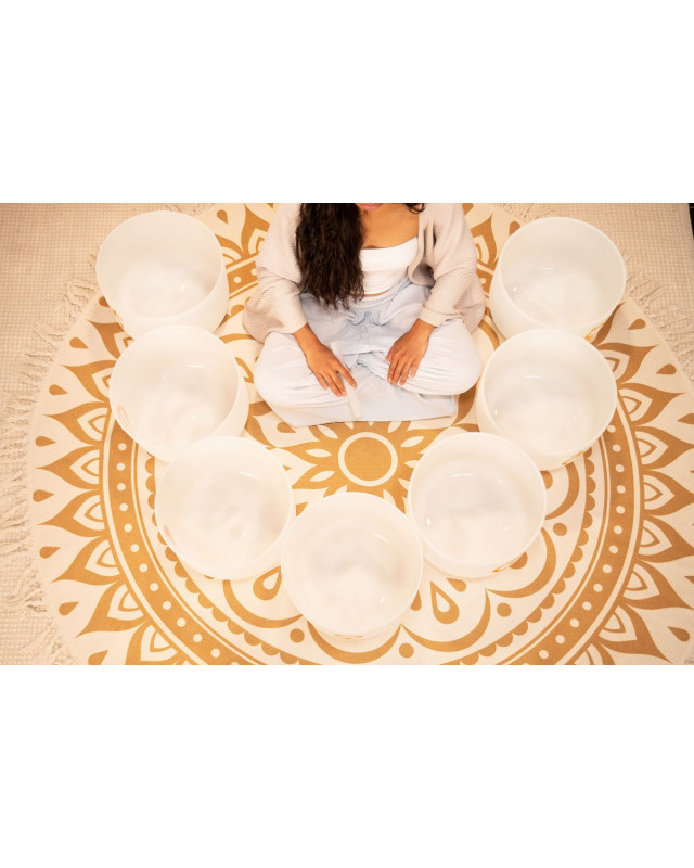 Meinl Sonic Energy PCSBSETCHA Planetary Tuned Crystal Singing Bowl Chakra Set - 7 pcs