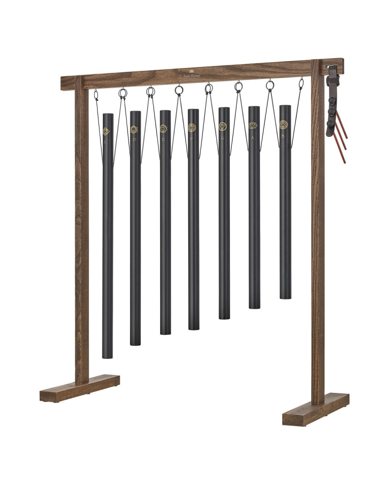 Meinl Sonic Energy SBTSETCHA 7-piece Sound Bath Tube Chime Chakra Set, 432 Hz, Black