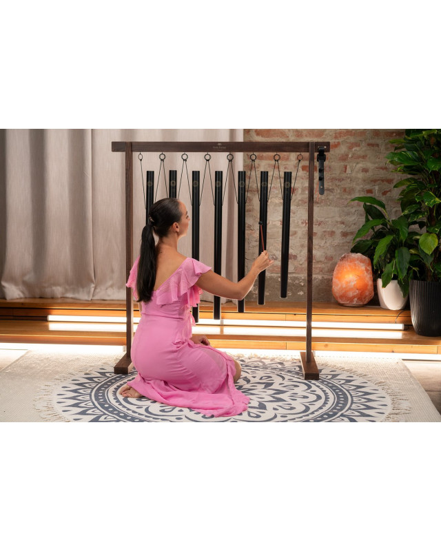 Meinl Sonic Energy SBTSETCHA 7-piece Sound Bath Tube Chime Chakra Set, 432 Hz, Black