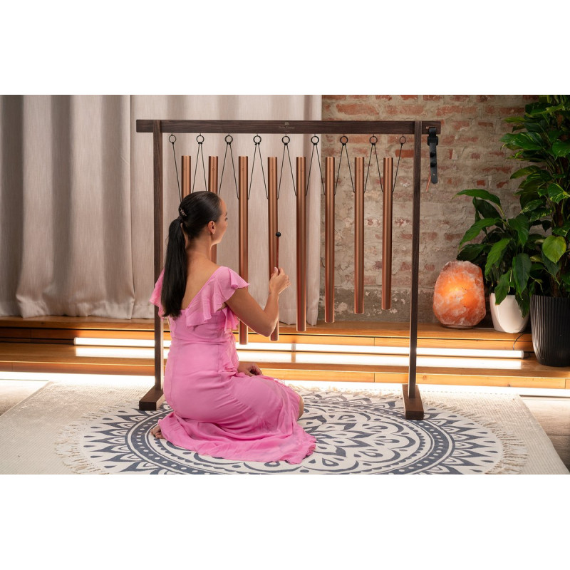 Meinl Sonic Energy SBTSETM 8-piece Sound Bath Tube Chime Set, 440 Hz, Bronze