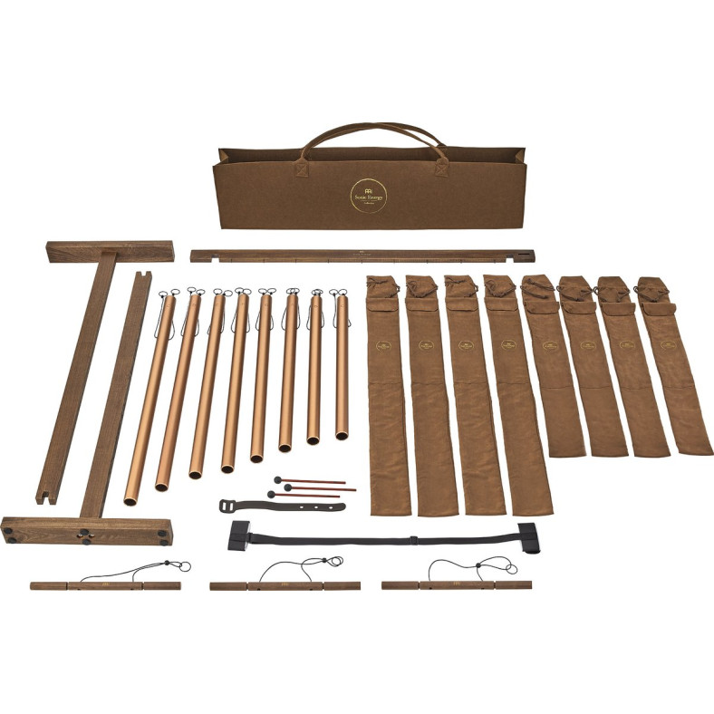 Meinl Sonic Energy SBTSETM 8-piece Sound Bath Tube Chime Set, 440 Hz, Bronze