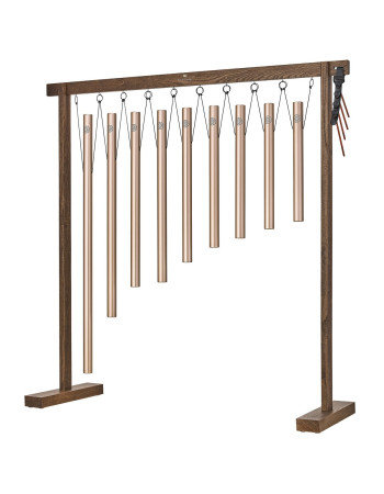 Meinl Sonic Energy SBTSETSOL 9-piece Sound Bath Tube Chime Solfeggio Set, Champagne gold