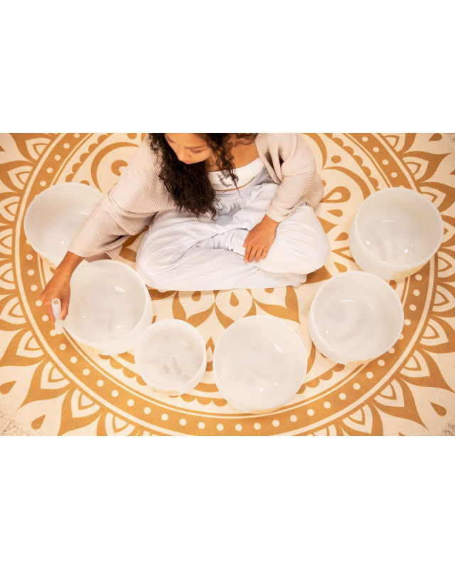 Meinl Sonic Energy SOLCSBSET Solfeggio Crystal Singing Bowl Set 6 pcs - Ut 396 Hz/Re 417 Hz/Mi 528 Hz/Fa 639 Hz/Sol 741 