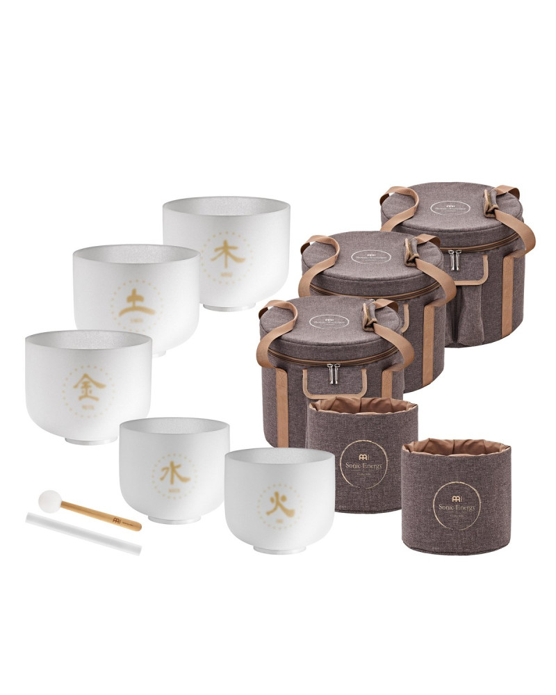 Meinl Sonic Energy TCMCSBSET5 5-piece TCM Crystal Singing Bowl Elements Set