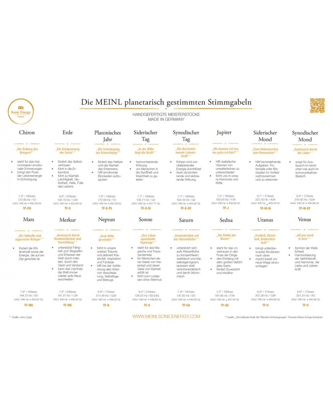 Meinl Sonic Energy TF-SET-16 Planetary Tuned Tuning Forks Complete Set-up - Content: 16 Tuning Forks, including Stand