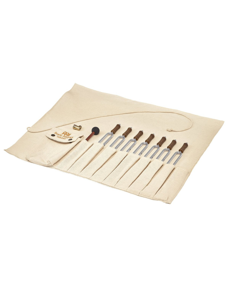 Meinl Sonic Energy TF-SET-CHA-R Tuning Fork Chakra Set, incl. Rollup Bag & Tuning Fork Vibration Foot