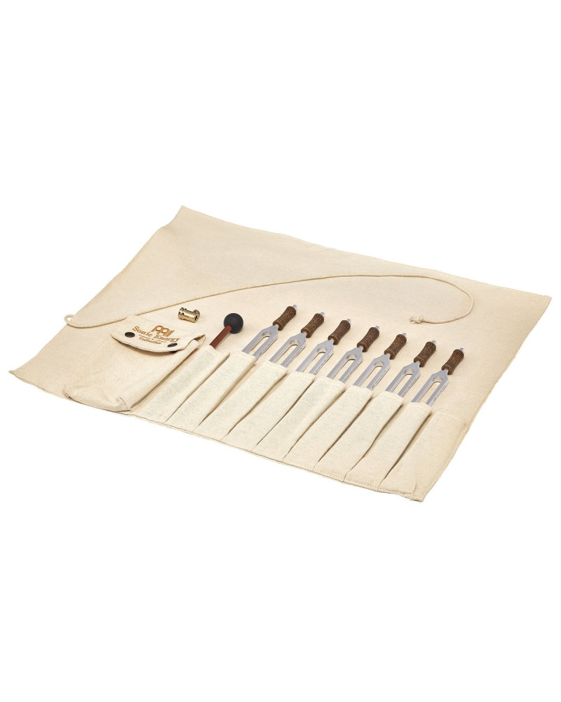 Meinl Sonic Energy TTF-SET-CHA-R Therapy Tuning Fork Chakra Set, incl. Rollup Bag & Tuning Fork Vibration Foot