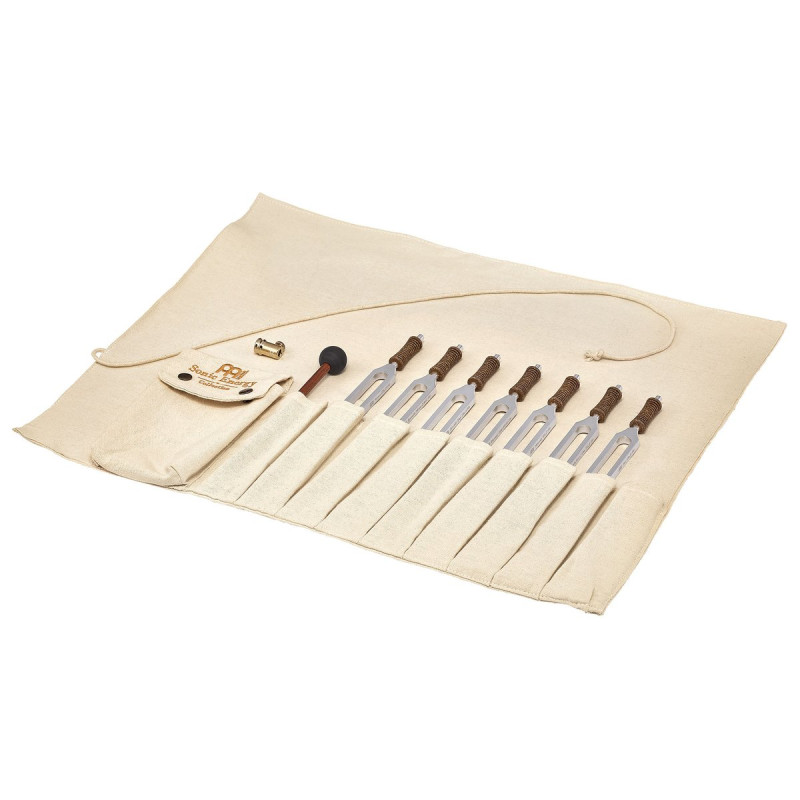 Meinl Sonic Energy TTF-SET-CHA-R Therapy Tuning Fork Chakra Set, incl. Rollup Bag & Tuning Fork Vibration Foot
