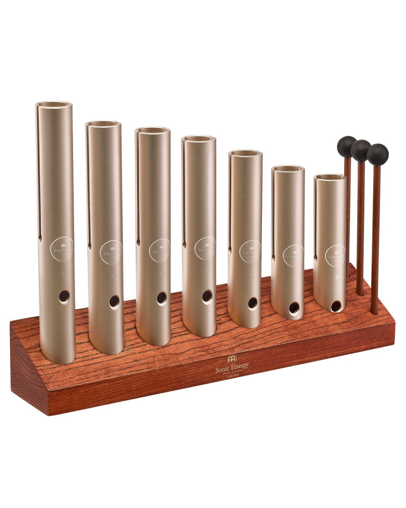 Meinl Sonic Energy WWTSETCHA 7-piece Wah-Wah Tube Chakra Set, 432 Hz, Champagne gold