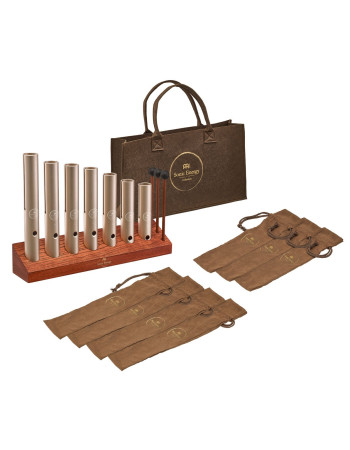 Meinl Sonic Energy WWTSETCHA 7-piece Wah-Wah Tube Chakra Set, 432 Hz, Champagne gold