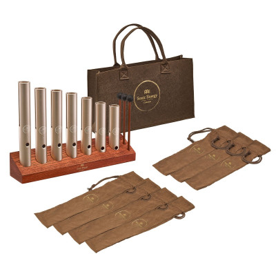 Meinl Sonic Energy WWTSETCHA 7-piece Wah-Wah Tube Chakra Set, 432 Hz, Champagne gold