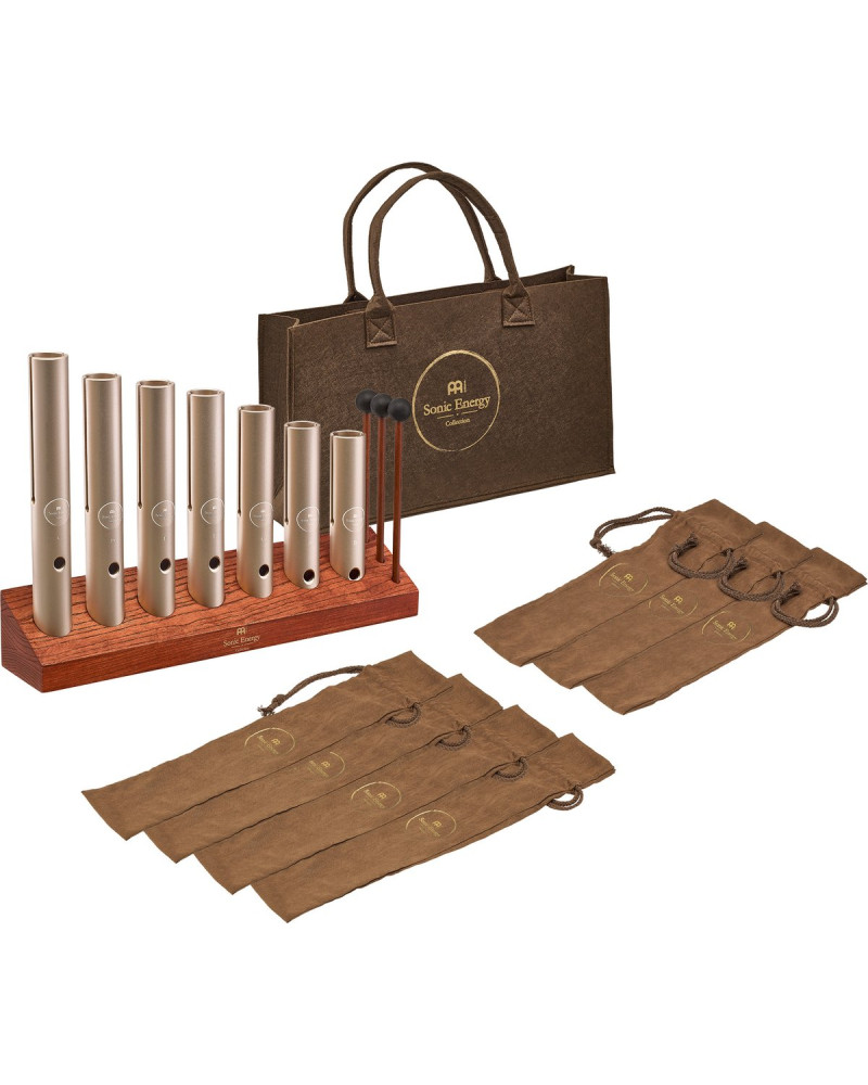 Meinl Sonic Energy WWTSETCHA 7-piece Wah-Wah Tube Chakra Set, 432 Hz, Champagne gold