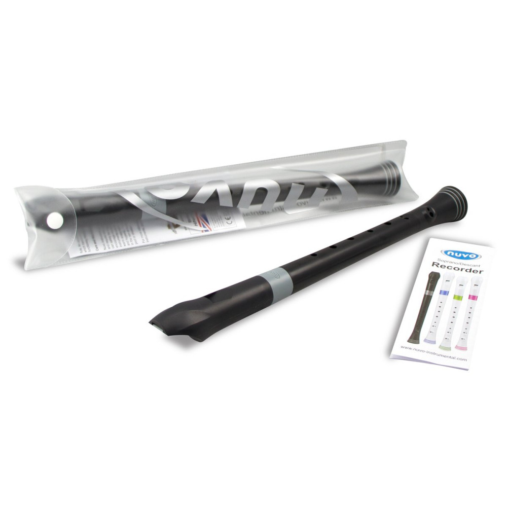 Nuvo NURB300BK Soprano Recorder, black, baroque
