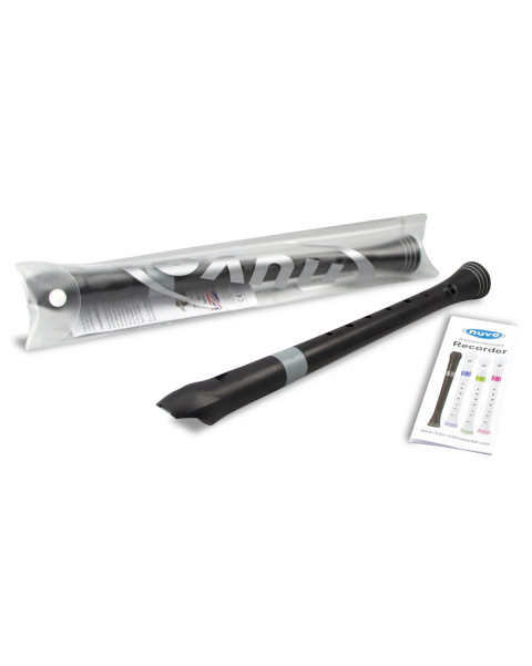 Nuvo NURB300BK Soprano Recorder, black, baroque