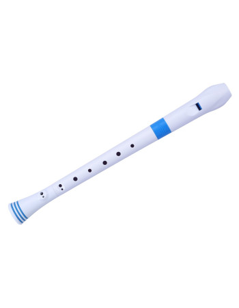 Nuvo NURB300BL Soprano Recorder, white/blue, baroque