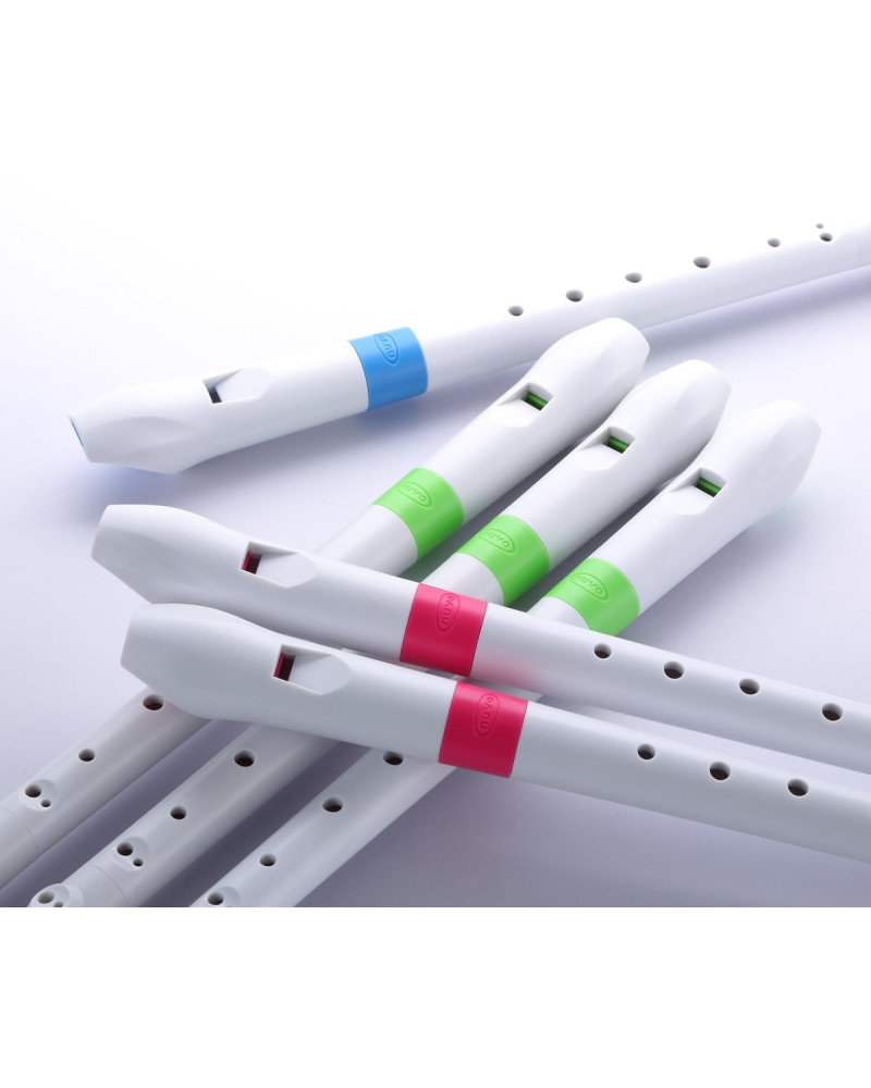 Nuvo NURB300GR Soprano Recorder, white/green, baroque